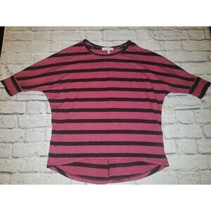 NWT Inspire Maternity Size Medium Pink & Black Stripe Shirt